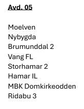 Avdelingsoppsett 2026 klart